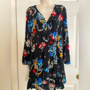 Express Long Sleeve Ruffle Dress Size Medium